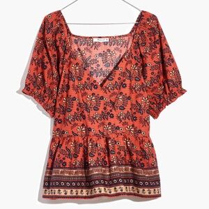Madewell Peplum Top In Cavoli floral Size M